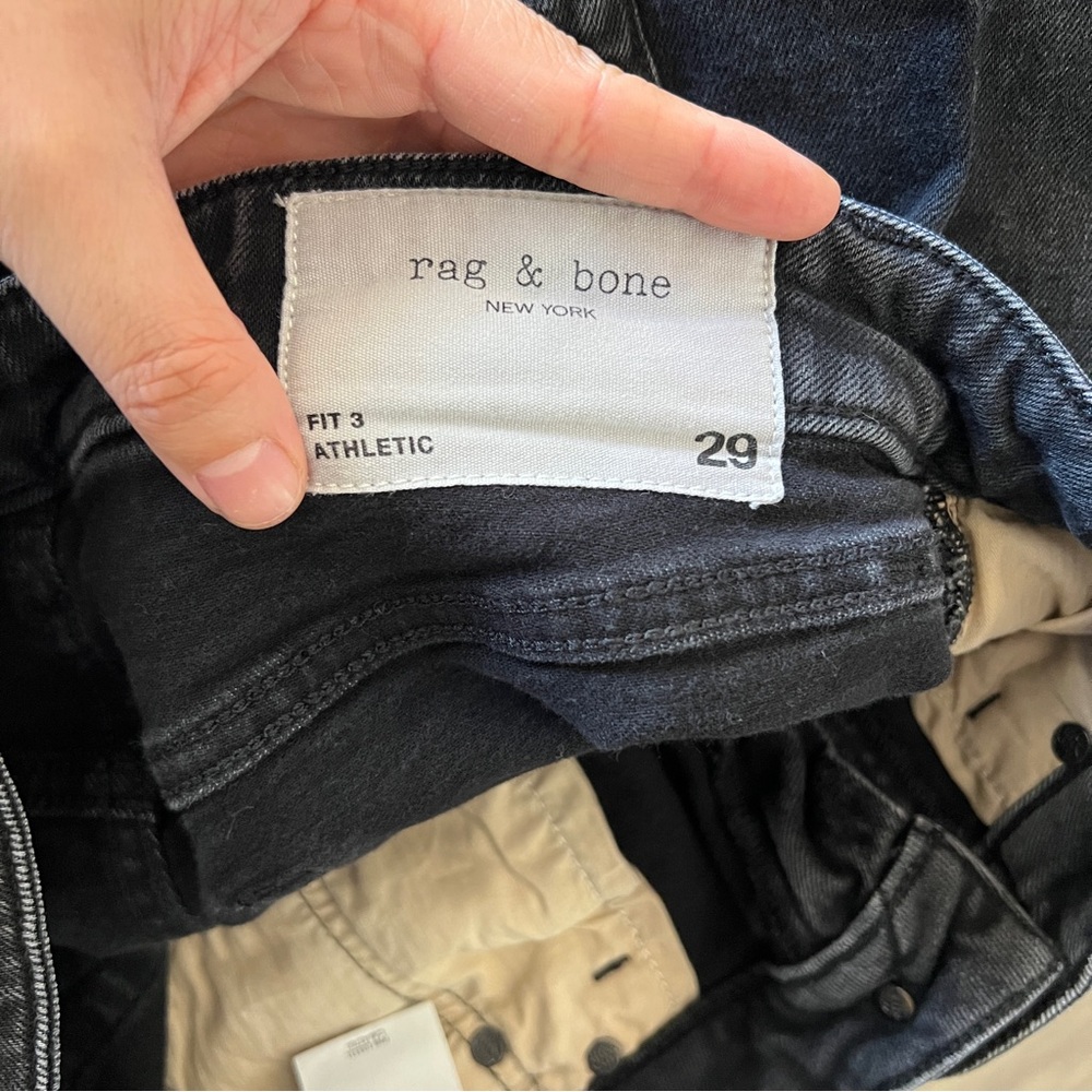 Rag & Bone Fit 3 Athletic Denim Jeans Black Faded Wash-Men’s Size 29x32 - Picture 7 of 8